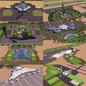 3D 8 Projects - Architecture Airports - 2021 - Bundle