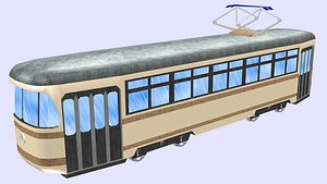tram light rail old 3D model