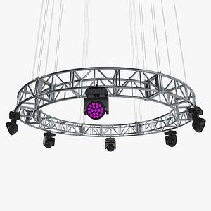 3D Circular Truss Stage LED Wash Lighting Studio 1 model