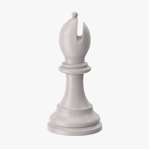 3d chess pieces bishop white