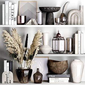 Decorative set 16 with bouquet 3D