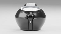 Black Air Fryer Rounded Body Silver Rim