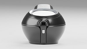Black Air Fryer Rounded Body Silver Rim