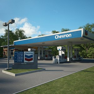 3D chevron gas station