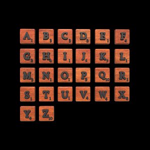 Scrabble Tiles 3D model 3D model