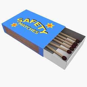 3D matchbox box match model