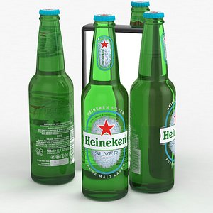 3D model Beer Bottle Heineken Silver 500ml 2022