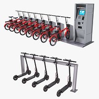 Electric Rental Station and Bike Rack