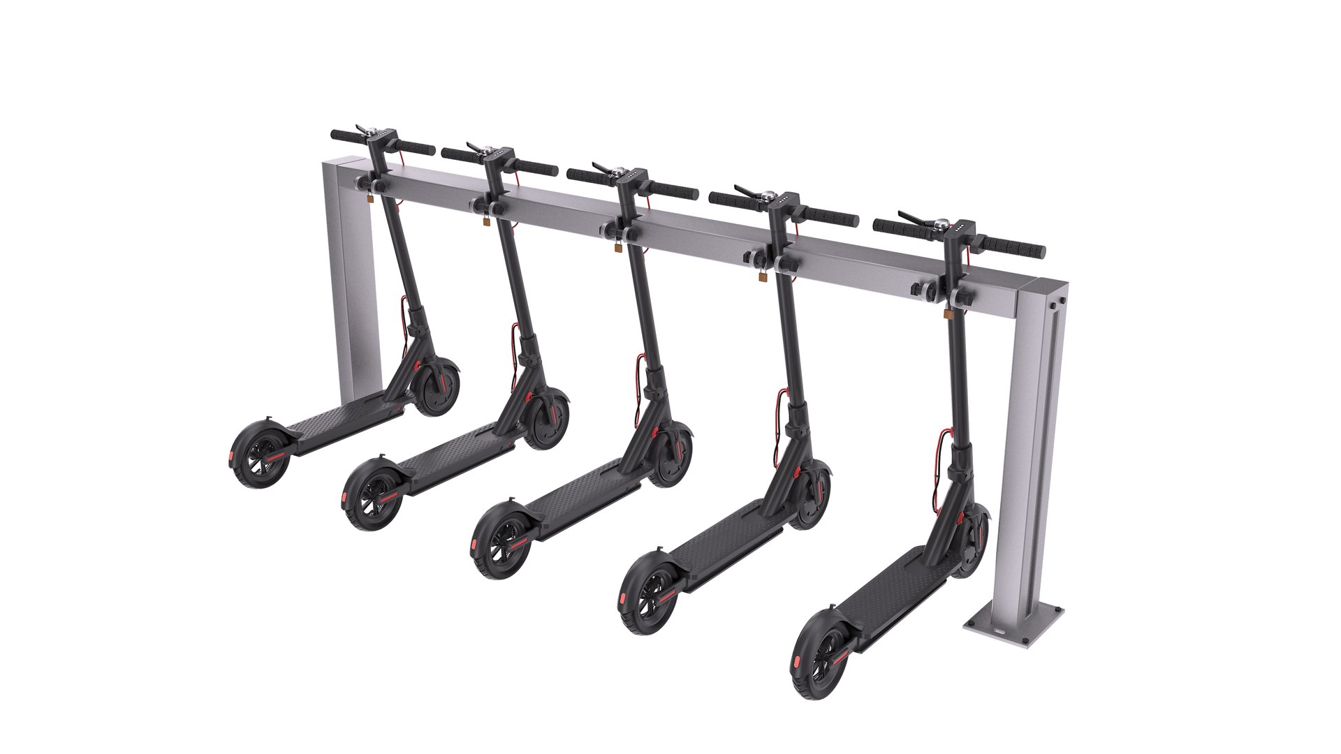 Electric Rental Station And Bike Rack 3D Model - TurboSquid 2231878
