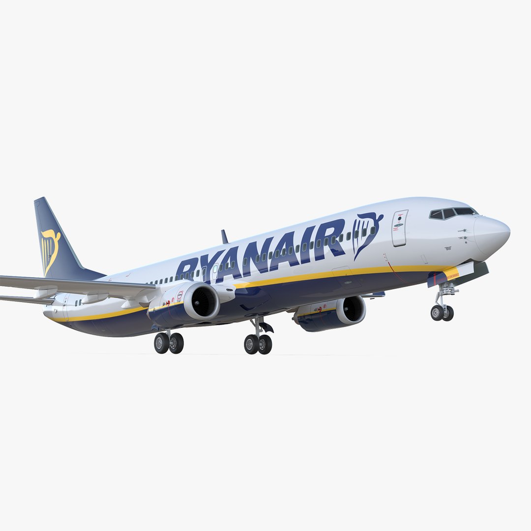Boeing 737-900 ER Ryanair with Cabin 3D Model 3D model preview