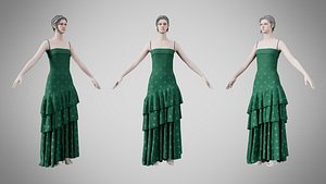 3D Dress 39 Caribbean Green model