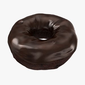 3D realistic double chocolate glazed