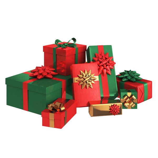 Red green gift boxes 3D - TurboSquid 1647802