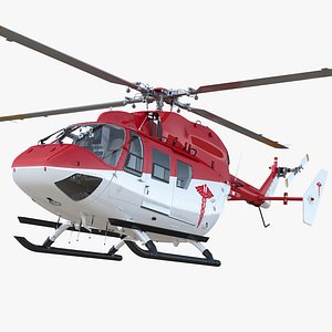 3D model kawasaki bk 117 air ambulance