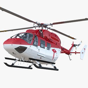 Kawasaki BK 117 Air Ambulance Helicopter Rigged