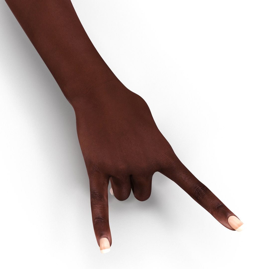 Female Hand African American 2 Pose 3 3D Model 3D model preview