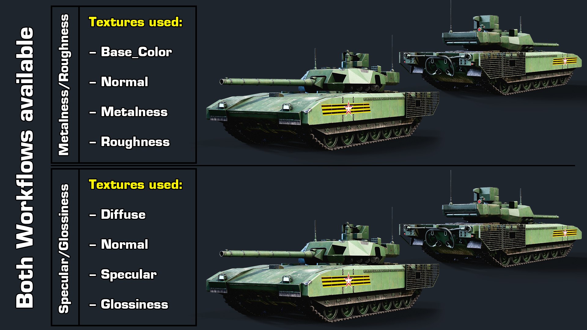 3D gameready ar t14 https://p.turbosquid.com/ts-thumb/8G/ExUCZo/3d/both_workflows/png/1612610624/1920x1080/fit_q87/ac2c54408d6e8c9e0cc0dc6c0723187f9050a348/both_workflows.jpg