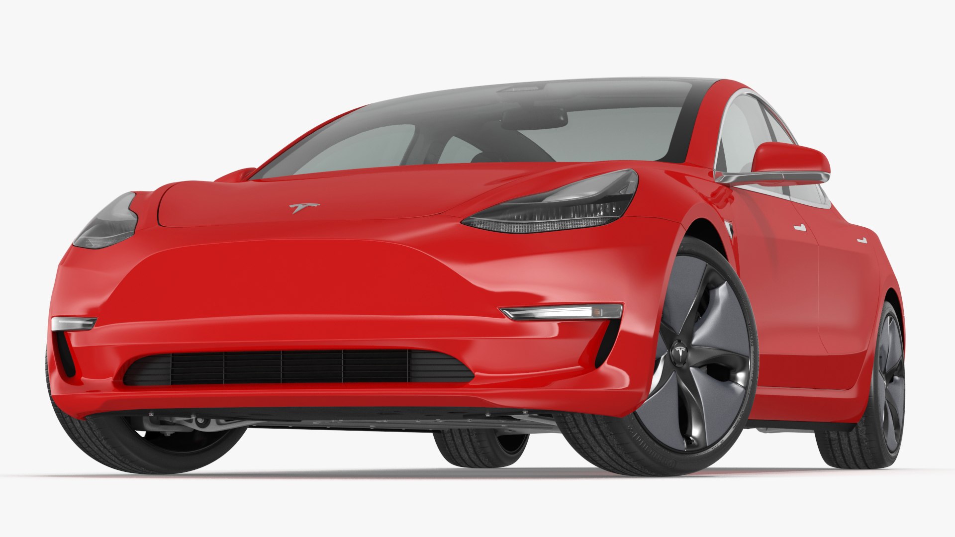 Tesla with Aero Wheel Cower Accessories Rigged for Maya 3D model preview