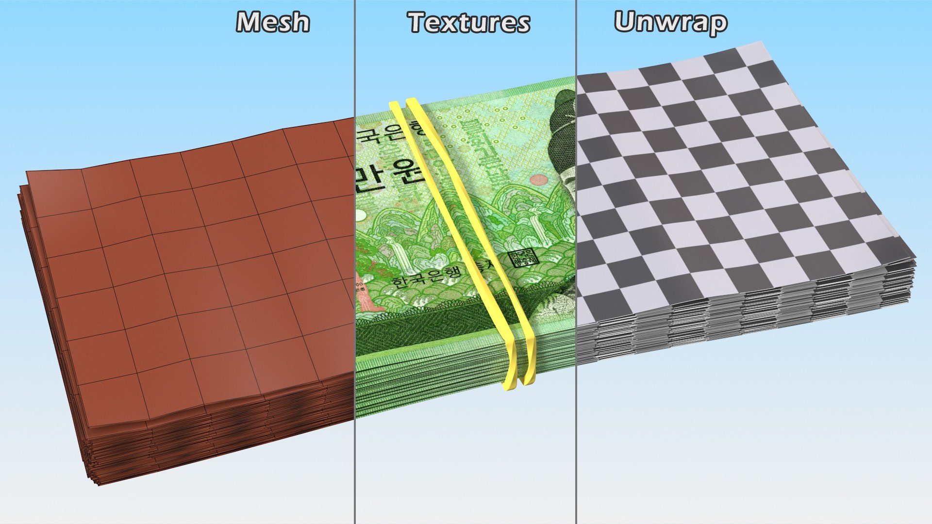 Stack of Korea Republic Won KRW 10000 Banknotes 3D model https://p.turbosquid.com/ts-thumb/8G/FgJYPW/OU/stackofkorearepublicwonkrw10000banknotes3dsmodel020/jpg/1620317758/1920x1080/fit_q87/d0a4f98d95985613c6e4aecca3cac4ef4446f05c/stackofkorearepublicwonkrw10000banknotes3dsmodel020.jpg