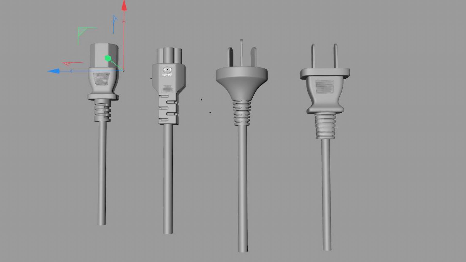 3D Four Types Of Plugs - TurboSquid 2215816