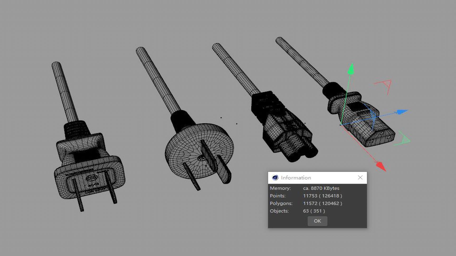 3D Four Types Of Plugs - TurboSquid 2215816