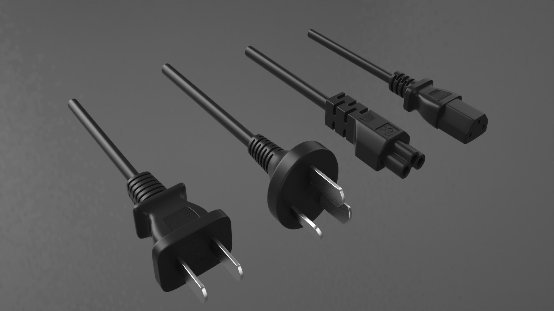 3D Four Types Of Plugs - TurboSquid 2215816