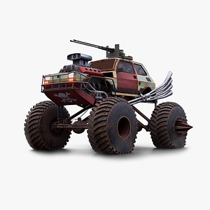 3D Fiat 126p Monster Truck Rigged  Mad Max Style