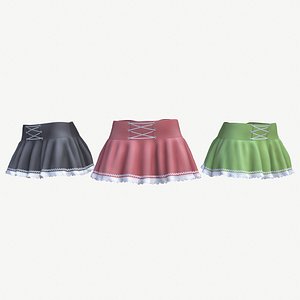 Cute skirt with lace - 3 colors model