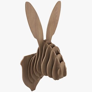 3d model cardboard rabbit head