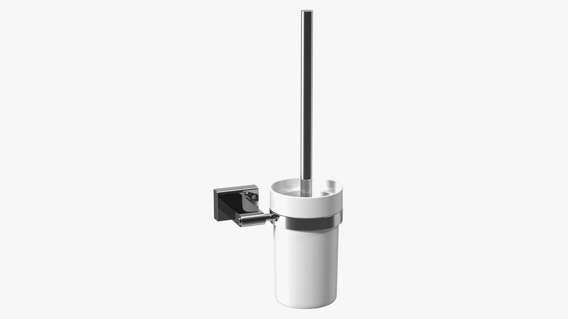 Toilet Brush Holder Wall Mounted Chrome 3D model preview
