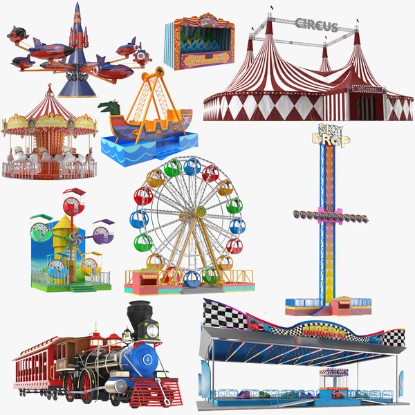 Largest Amusement Park Ride Collection 3D