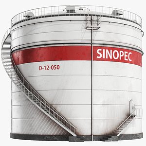 3D Detailed Cylindrical Gas Tank model
