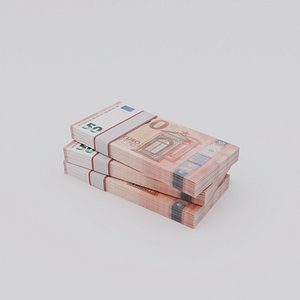 3D Fifty Euro Currency