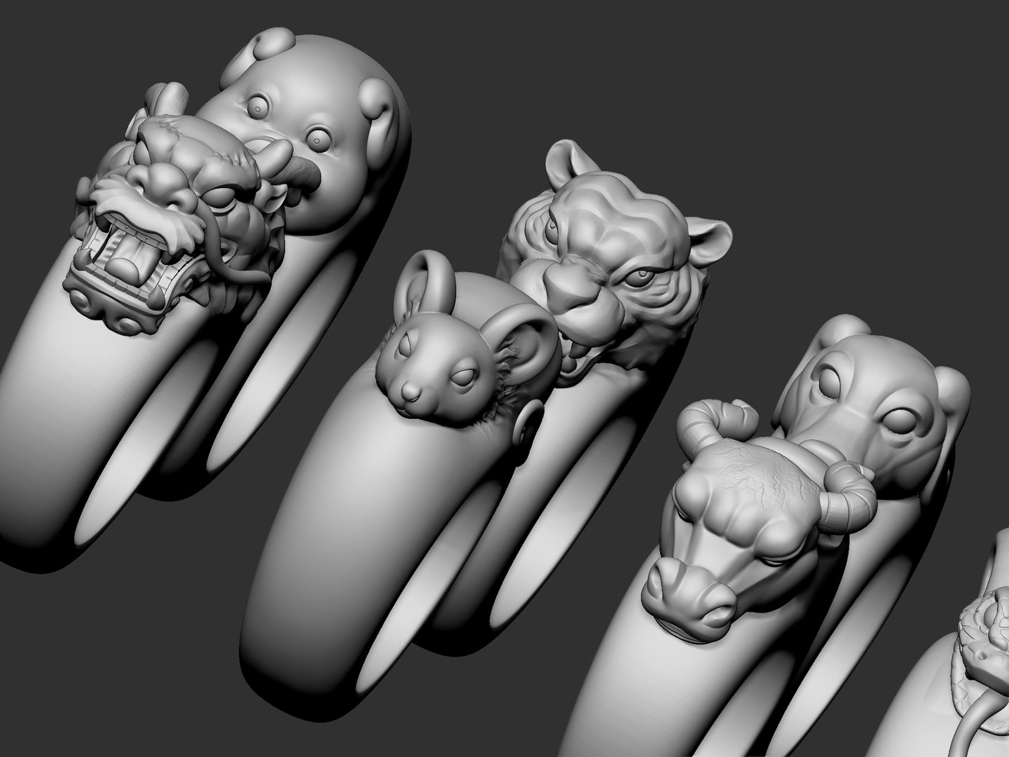 3D 12 Animal Rings Model - TurboSquid 2172269