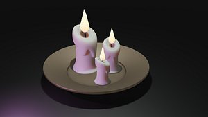 Candle 3d object animation
