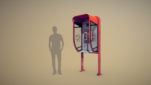 NoviSad PhoneBooth mono RED 3D model