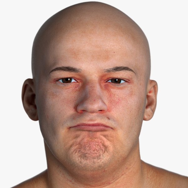 Real PBR Marcus Human Head Chin Raiser AU17 3D model