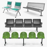 Waiting Chairs 3D Models Collection