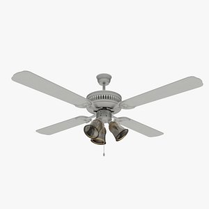 3D Standard white ceiling fan model