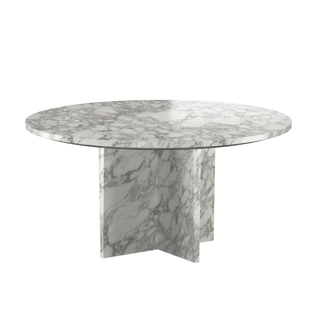 ITALIAN TRAVERTINE PLANK ROUND DINING TABLE 3D Model - TurboSquid 1925143