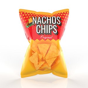 Nachos Chips Bag Packaging Model for Snack Branding model