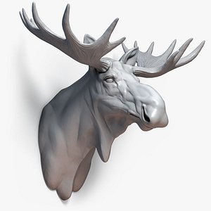 Moose Elk Head Sculpture Antlers