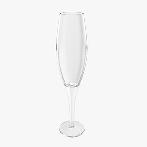 realistic champagne flute glass 3D