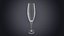 realistic champagne flute glass 3D