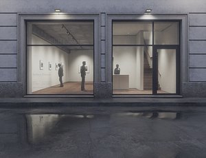 3D Contemporary Small Art Gallery model