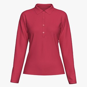 Women Long Sleeve Polo Design 3D