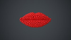 Lips shape - forming animation from spheres