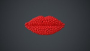 Lips shape - forming animation from spheres