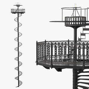 Lighthouse Metal Spiral Staircase with Platform
