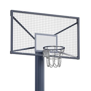 Basketball hoop basketball backboard metal construction 3D model